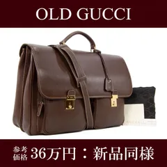 本物 送料無料 グッチ 2WAYショルダーバッグ 新品同様 ハンドバッグ ビジネスバッグ ブリーフケース メンズ レディース カーフスキン オールドグッチ 茶色 ブラウン レア 最高級 自立可能 かっちり 大容量 ロゴ ゴールド金具 綺麗 鞄 バック I208