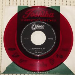 シングルレコード　赤盤　ビートルズ　恋を抱きしめよう　OR-1445　370円　BEATLES　WE CAN WORK IT OUT　REDWAX