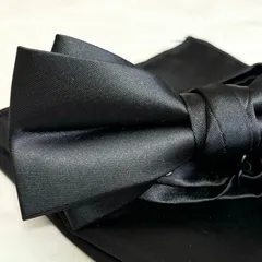 蝶ネクタイ 結婚式 ブラック 黒 ポケットチーフ 光沢 メンズ おしゃれ 二次会 パーティ n23