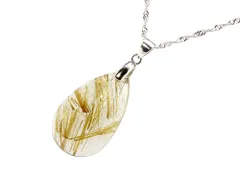 「1点もの 画像現品販売」 ゴールドルチルクォーツ ペンダントトップ パワーストーン ペンダント 天然石 シルバー925 金運