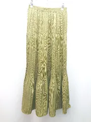 ◇ FREE'S MART フリーズマート ウエストゴム プリーツ 薄手 ロング丈 フレア スカート サイズF グリーン レディース E 【1310130002904】