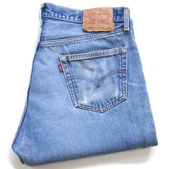 00s メキシコ製 Levi'sリーバイス 501 ダメージ デニムパンツ ヒゲ W38★199 オールド ジーンズ ストレート クラッシュ ビッグサイズ