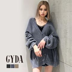【即納】ブリーチLOOSEニットカーディガン GYDA ジェイダ 072452835801 gyda レディース 長袖 カーデ ニット セーター フリーサイズ チャコールグレー ネイビー ベージュ GYDA カーデ gyda トップス 新品 正規品