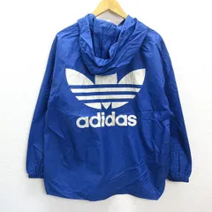k■90年代■アディダス/adidas トレフォイルロゴ プルオーバージャケット【M-L】青/MENS■124 【中古】