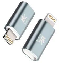 【2個セット】RoiCiel iphone変換アタブターType-CからLightningへアルミニウム合金製変換アダプター/USB PD（PowerDelivery＝パワーデリバリー） to ライトニング ケーブル/アップル純正USB-Cケーブルも対応