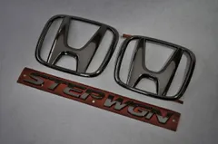 RP　ステップワゴン　RP1/2　ブラックメッキエンブレム３点ＳＥＴ　　INVENTER/grow/メッキ/ブラッククローム/ゴールド/車エンブレム/車パーツ/