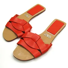 ザラ サンダル フラットシューズ 靴 レディース 36サイズ オレンジ/ベージュ ZARA 【中古】