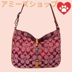 コーチCOACH 6091シグネチャー キャンバス×レザー ワンハンドル ハンドバッグ ショルダー 肩掛けジャンク品
