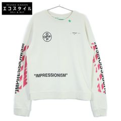 OFF-WHITE オフホワイト OMBA025R19003015 DIAG STENCIL SLIM CREWNECK プルオーバー トレーナー/ M