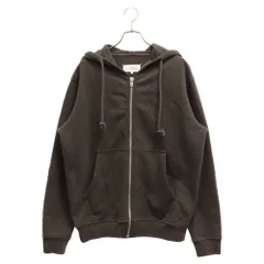 Martin Margiela 14 (マルタンマルジェラ) レザーエルボーパッチ付きジップアップスウェットパーカー チャコールグレー 50HG0034のサムネイル