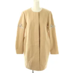 チェスティ Chesty 袖ビジュー ノーカラーコート ロング 1 ベージュ /AT ■OSのサムネイル