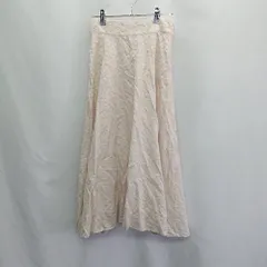 ◇ Θ one after another NICE CLAUP 花柄レース ロング丈 フレア スカート サイズF ピンクベージュ レディース E  【1409240007616】