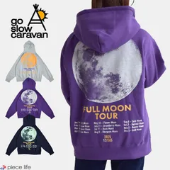 go slow caravan ゴースローキャラバン パーカー フルジップ アウター FULL MOON ZIPパーカー メンズ レディース 長袖 裏起毛 春 秋 冬 M L XL グレー パープル ネイビー 335602