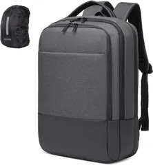 SUNOGE リュック メンズ ビジネスリュック リュックサック 防水 レインカバー付 大容量 軽量 バックパック 15.6インチ PCバッグ USB充電ポート付き( 1.ブラック)