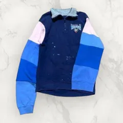 成色 ロングスリーブ 超 長袖 ハーフジップ スウェット 衣装 カラフル Lサイズ トレーナースウェット ヴィンテージ  p20/