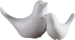 NOELAMOUR 置物 北欧 インテリア オーナメント 鳥 動物 玄関 開運 モダン 雑貨 大小2個セット(ホワイト)