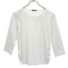 アクアスキュータム 長袖 カットソー S グレー系 Aquascutum パール飾り レディース 【中古】  【230727】 メール便可