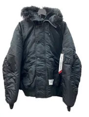 ダブルタップス WTAPS 23AW × ALPHA INDUSTRIES アルファインダストリーズ N-2B CORE SPEC JACKET コア スペック ジャケット ファー アウター 04 黒 ロゴ ブラック XLサイズ 104MT-1285