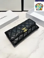 【今日特価】Chanel シャネル シープスキンダブルフォールドウォレット 高級羊皮を使用したクラシックで耐久性に優れたデザイン-WTO輸入2