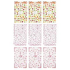 【新品未開封】 ももの花 ネイルホイル 桜 水彩風 ネイルアートシール ネイルステッカー 爪に貼るだけ 3D マニキュア 花 3種類 ネイルシール 9枚セット Frcolor