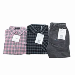 ベベ bebe タグ付き 3点セット フランネルシャツ コーデュロイパンツ チェック 120-130 ピンク グレー /HO△ 0311