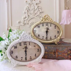 フランスアンティーク置時計 クリーム色