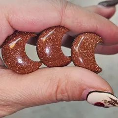 ゴールドサンドストーン✨ミニ✨お月さま✨カービング✨3個セット✨