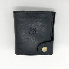 IL BISONTE イルビゾンテ 二つ折り財布 レザーウォレット ミニ財布 コンパクト カジュアル メンズ  ブラック 服飾小物 B14431◆