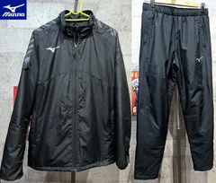 美品 MIZUNO 中綿ウォーマージャケット/パンツ ウインドブレーカー 上下セットアップ 黒 M メンズ ミズノ