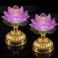 【数量限定】神前用灯籠 光る蓮の花 仏花 仏壇 ロータス 7色変化 蓮華 2個セット 2WAY給電対応(USB・電池) はすはな 蓮の花 インテリア照明 お盆 仏具 仏壇 仏前 法事 蓮華灯 法要 お彼岸 葬式 命日 霊前灯
