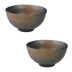 【特価商品】2個セット 小 美濃焼 直径11.5cm 黒備前風ご飯茶碗 高さ6.2cm 220g 食洗機 お茶碗 電子レンジ対応 お米がこびりつきにくい