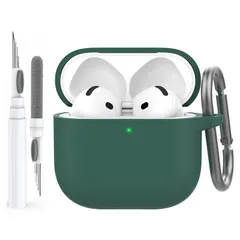 【人気商品】耐衝撃カバー フルボディ 4用 スキン AirPods AirPods AirPods Apple クリーニングキット付き USB-C充電ケース ケース ケース 第4世代 ソフトシリコーン ワイヤレス充電対応 (2024) カバー 4 AhaSty