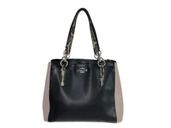 コーチ　COACH　ハンドバッグ　ショルダーバッグ　2WAY　レザー　バイカラー　F38309　ブラック×ライトブラウン×ヘビ柄　匿名配送　送料無料
