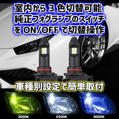 LEDフォグランプ エスクード【ESCUDO】 TA74W H18.6 ～ H19.4 H11 用 イエロー ブルー ホワイト 純正スイッチで3色切替可 車種別 簡単取付