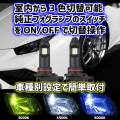 LEDフォグランプ ジムニーシエラ【JIMNY SIERRA JB43W H16.10 ～ H17.9 H11  用 イエロー ブルー ホワイト 純正スイッチで3色切替可 簡単