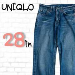 【匿名配送】UNIQLO　ユニクロ　パンツ　Ｌ　ポケット有　デニム　ジーンズ　ダメージ　28インチ　レディース　メンズ　春　夏　秋　冬　オールシーズン　古着