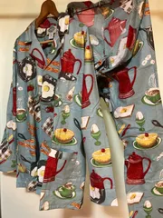 【未使用】Shadow Boxer 90sデッドストック 希少 made in USA パジャマ シャツ パンツ 総柄 セットアップ Breakfast in Bed / Blue　希少　レア　ShadyCharacterNYC / Nick&Nora