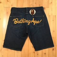 最終値下げ！美品✩A BATHING APEデニムパンツ ワッペン＆刺繍 - メルカリ
