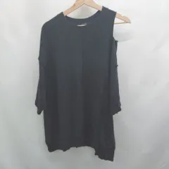 ◇ ⊂ JEANASIS ジーナシス カジュアル ストリート系 半袖 ダメージプルオーバー サイズフリー ブラック系 レディース E  【1508060031013】