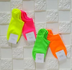 ネオンカラーカバーソックス4足セット