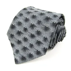 ドミニクフランス ネクタイ スリースター 総柄 シルク フランス製 ブランド メンズ グレー Dominique France 【中古】