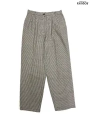 古着 REQUIREMENTS アメリカ製 TALONジップ チェック柄 ロング丈 パンツ 茶 ベージュ 緑 (btu2509119)