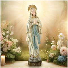 超超希少極美45cm】✞ ルルドの聖母マリア像 宗教彫刻 アンティーク