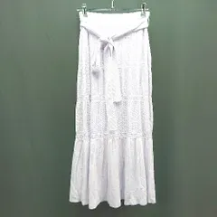 ◇ ROYAL PARTY ロイヤルパーティー ウエストゴム 裏地 フリル ロング タイト スカート サイズF パープル レディース E  【1307260056693】