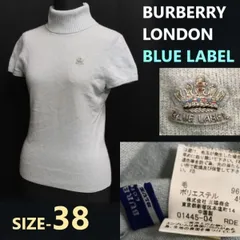 三陽商会★バーバリー/BURBERRY BLUE LABEL★ウール/半袖/タートルネックセーター【38/レディースM程度/水色/ブルーベージュ】Tops◆cBH900<sale>