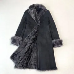 リトルニューヨーク 羊革 リアルファー ムートンコート ロング Aライン