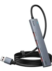 ★Aceele USBハブ 10Gbps 4ポート拡張 USB A to USB 3.2 変換アダプタ 4 USB-A とType-c電源ポート付きUSB 3.2 ハブ 120CM ケーブル付きラップトップ、デスクトップ PC、Mac など用