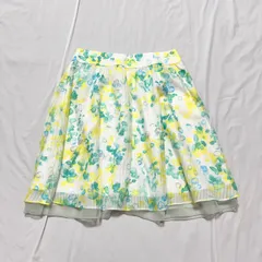 【爽やかアートで夏気分🌿】エフデ／ef-de／水彩タッチ柄 ミニスカート（サイズ9／S相当）／春服／春色／夏服🌺送料無料✨のサムネイル
