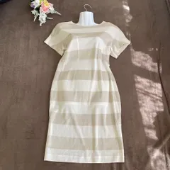 M 美品 ✨ Saint Joie サンジョア 半袖 ニット ワンピース ボーダー サイズM ラフにカジュアルに着こなせる 動きやすい素材なのでルームウェアにも 海やプールでも活躍◎！ S718 0574