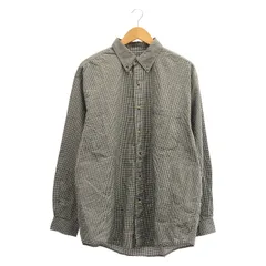【中古】オールド エディーバウアー ブロックチェック 長袖シャツ サイズM 黒[91]
